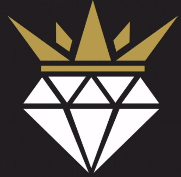 Diamond with a gold crown.