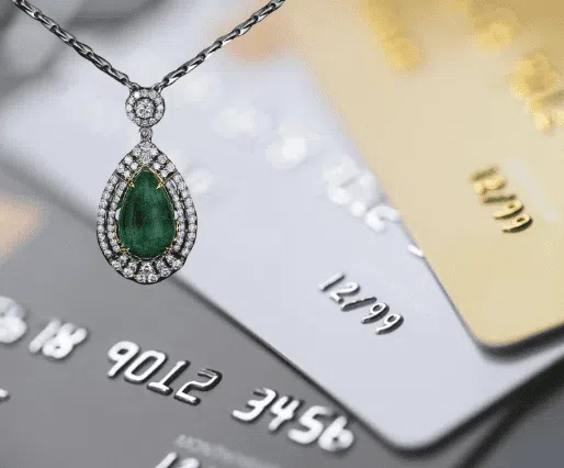 necklace with credit cards