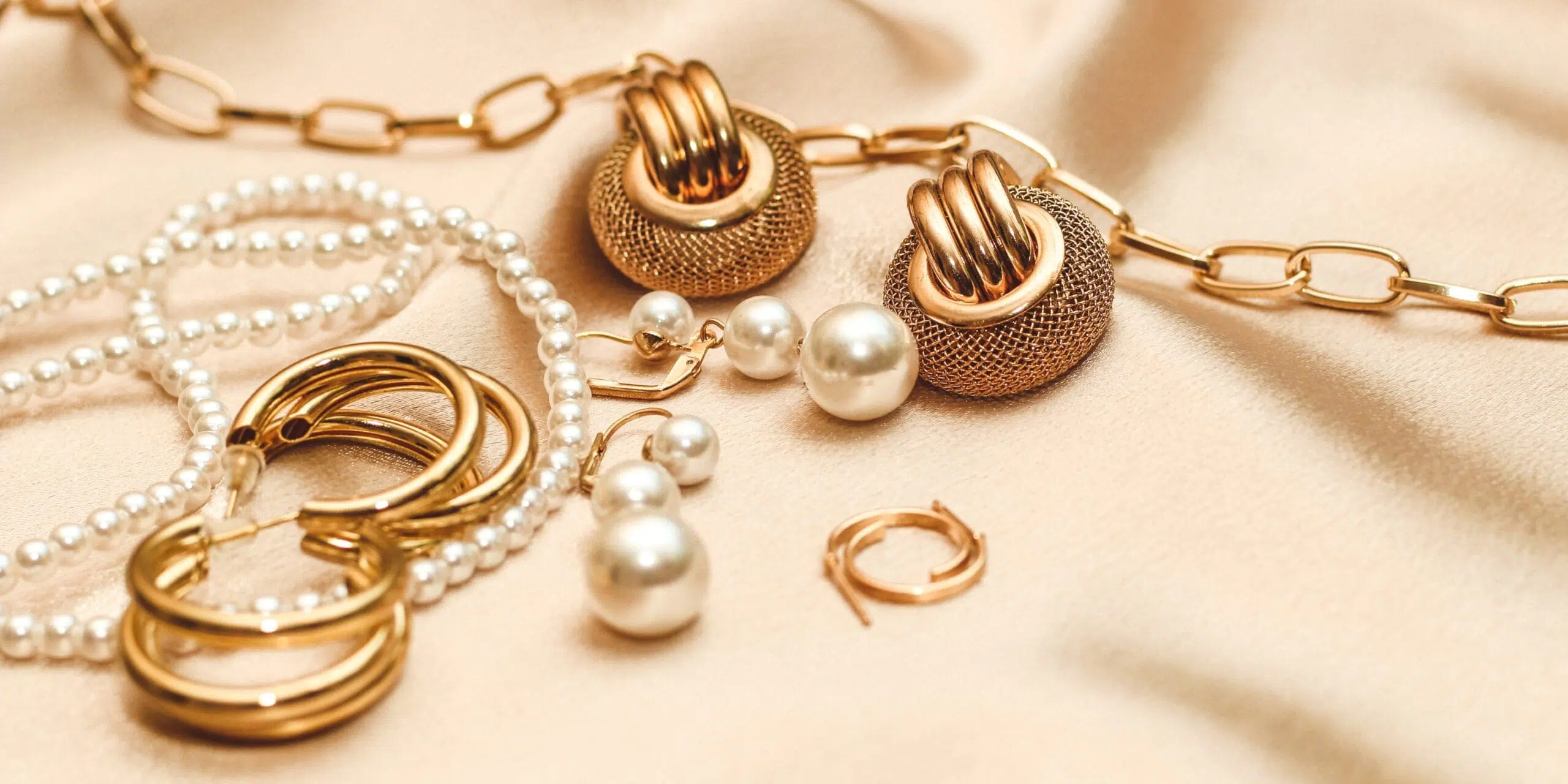 gold jewelry and pearls